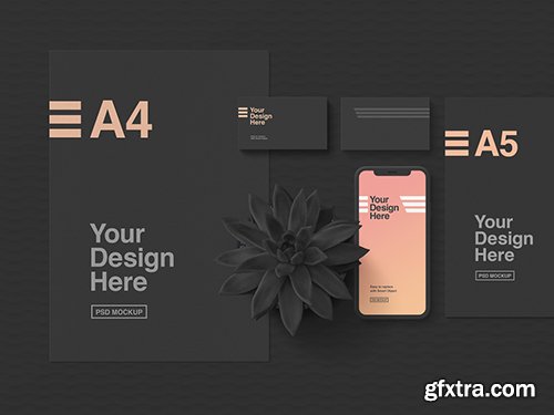 Dark Stationery and Smartphone Mockup 250287026 Dark Stationery and Smartphone Mockup 250287026