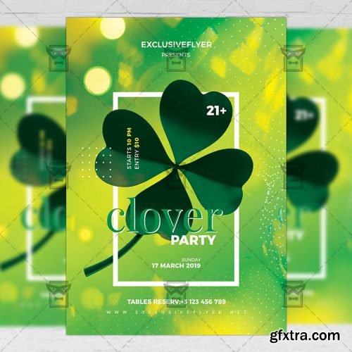 Clover Party Flyer - Seasonal A5 Template Clover Party Flyer - Seasonal A5 Template