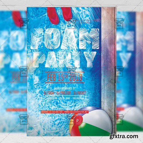 Foam Night Party Flyer - Club A5 Template Foam Night Party Flyer - Club A5 Template