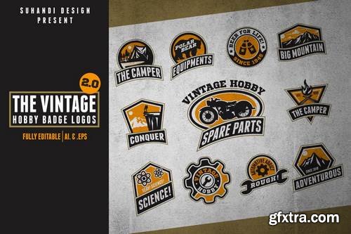 The Vintage 2.0 - Hobby Logo Badges