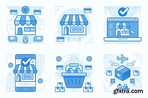 E-commerce and Shopping UI UX Illustration