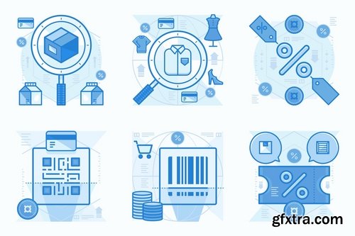 E-commerce and Shopping UI UX Illustration