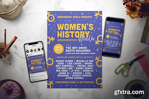 Women's History Month Flyer Set Women's History Month Flyer Set