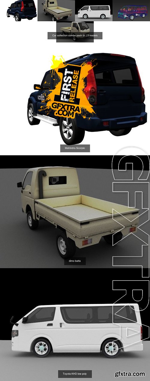 Cgtrader - Car collection combo pack 01 Cgtrader - Car collection combo pack 01