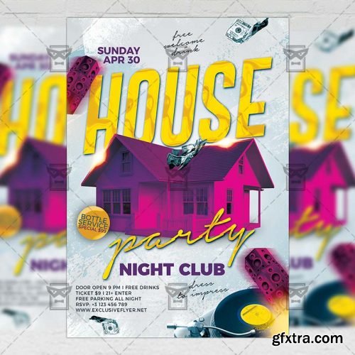 House Party Night Flyer - Club A5 Template House Party Night Flyer - Club A5 Template