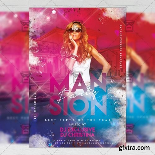Mansion Party Flyer - Club A5 Template