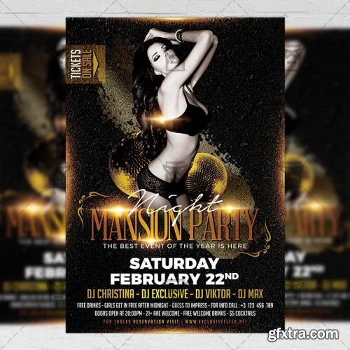 Mansion Party Night Flyer - Club A5 Template Mansion Party Night Flyer - Club A5 Template