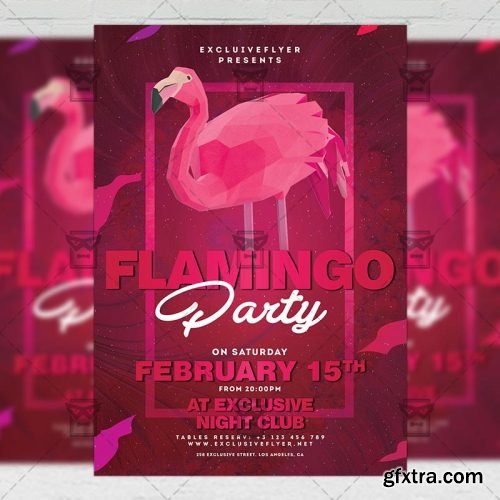 Flamingo Night Flyer - Club A5 Template Flamingo Night Flyer - Club A5 Template