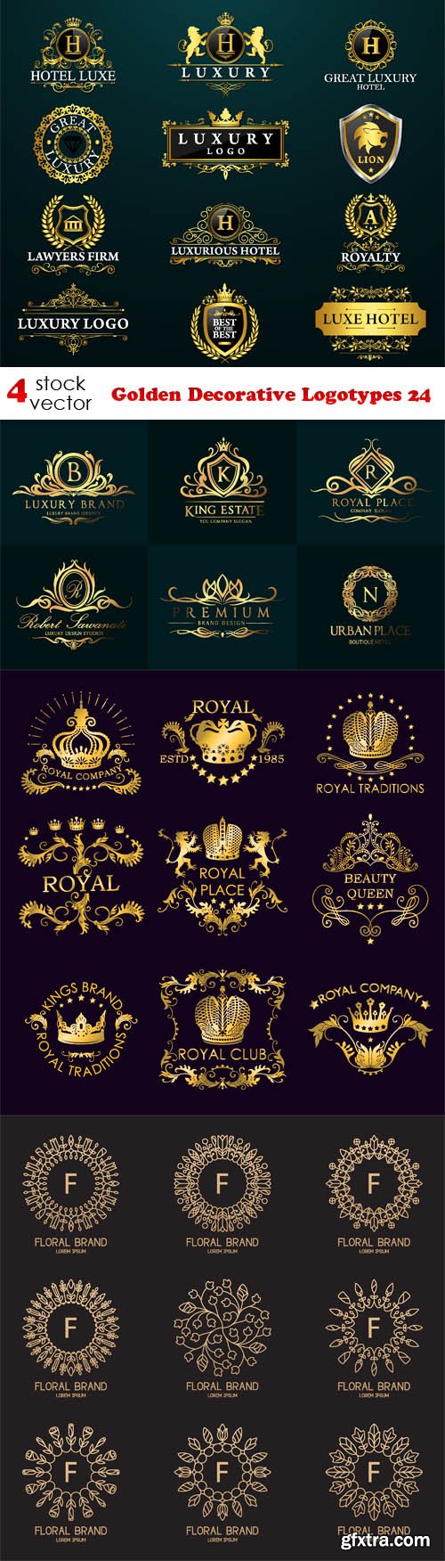 Vectors - Golden Decorative Logotypes 24
