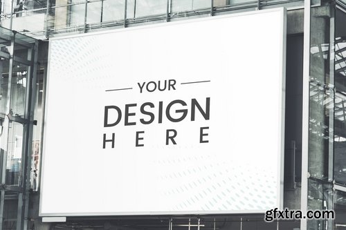 Large-scale rectangular billboard mockup