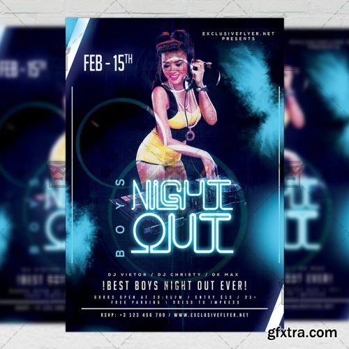 Boys Night Out Flyer - Club A5 Template Boys Night Out Flyer - Club A5 Template