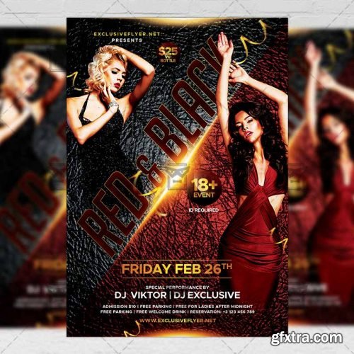 Red and Black Party Flyer – Club A5 Template