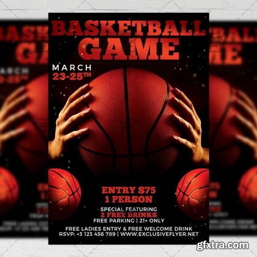 Basketball Game Night Flyer – Sport A5 Template Basketball Game Night Flyer – Sport A5 Template