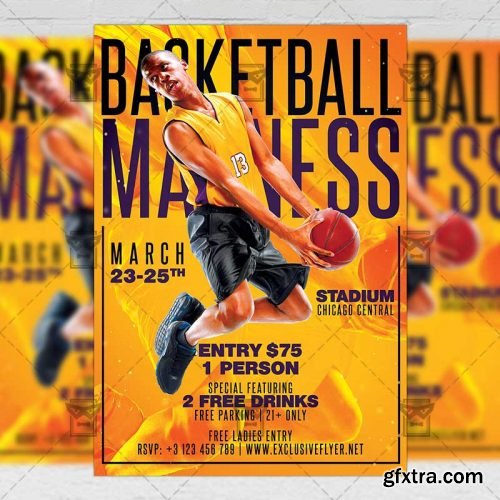 Basketball Madness Flyer - Sport A5 Template