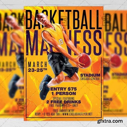 Basketball Madness Flyer - Sport A5 Template Basketball Madness Flyer - Sport A5 Template
