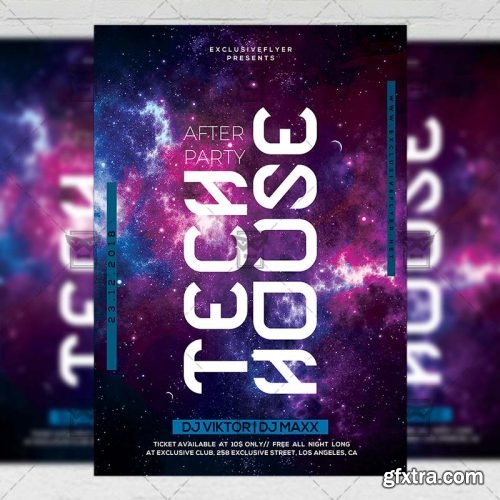 Tech House After Party Flyer - Club A5 Template Tech House After Party Flyer - Club A5 Template