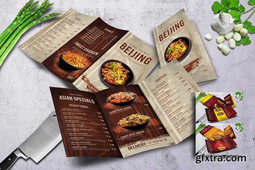 Oriental Vintage Trifold Menu Bundle