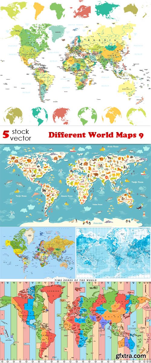 Vectors - Different World Maps 9