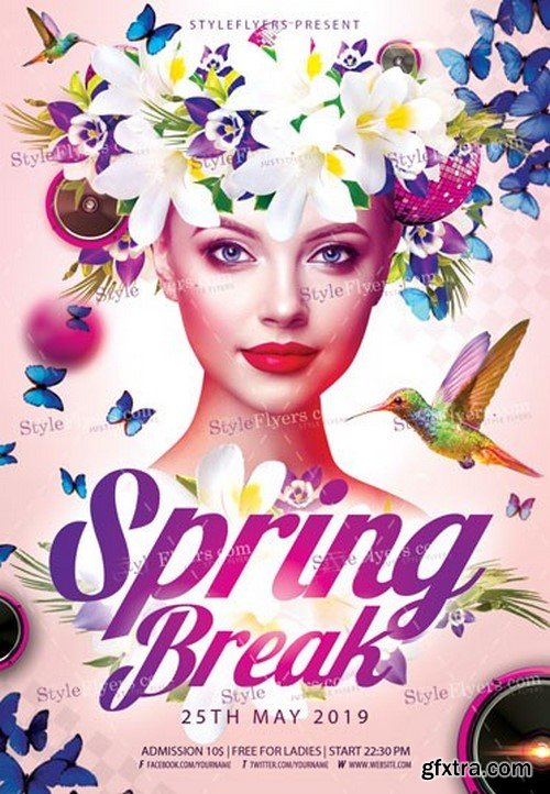 Spring Break PSD Flyer Template » GFxtra
