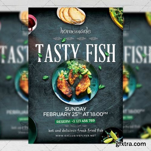 Fish Restaurant Flyer - Food A5 Template Fish Restaurant Flyer - Food A5 Template
