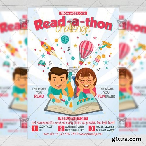 Read-a-thon Challenge – School A5 Flyer Template
