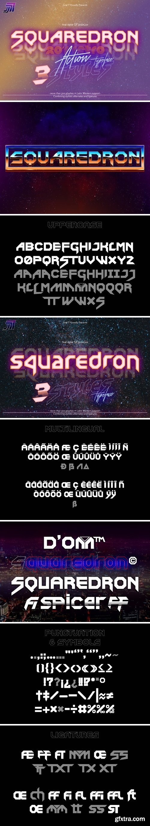 Fontbundles - JVNE Squaredron V2 82127 Fontbundles - JVNE Squaredron V2 82127