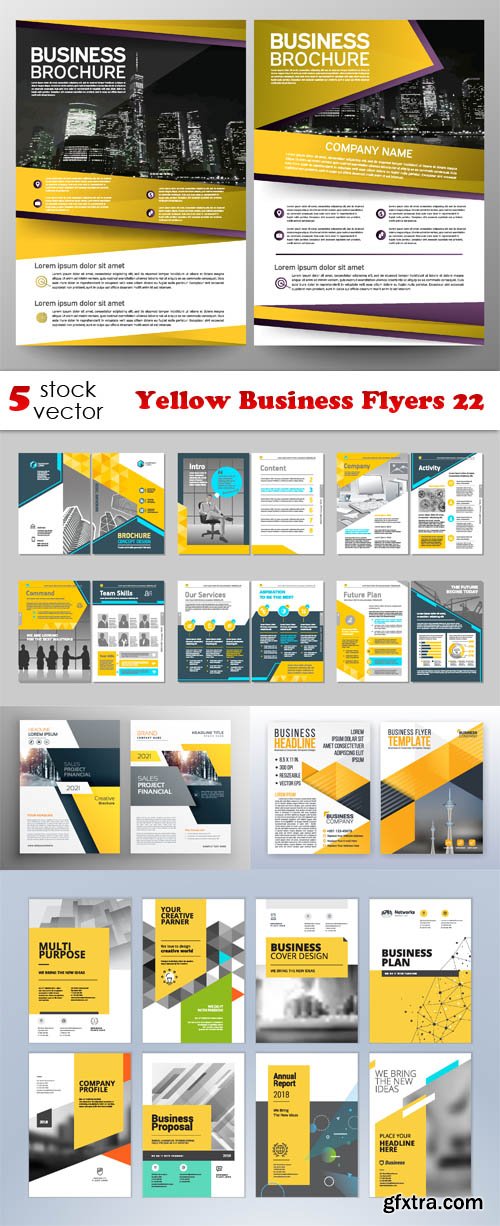 Vectors - Yellow Business Flyers 22