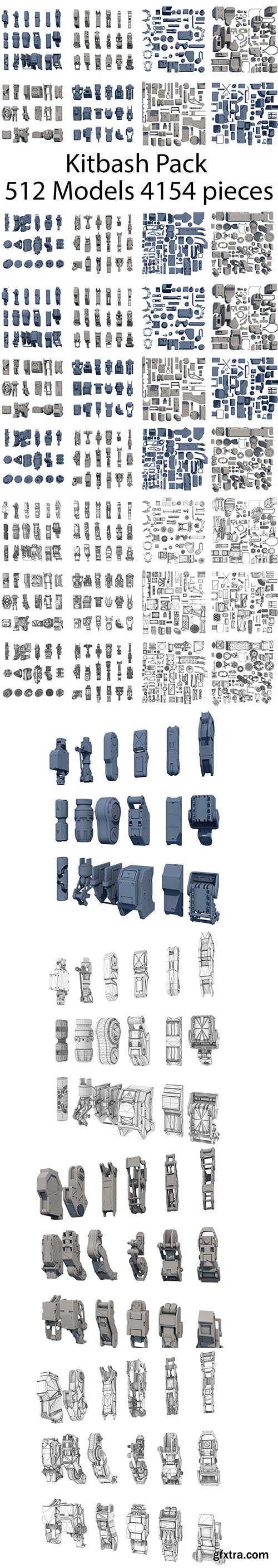 Cgtrader - Kitbash Pack 512 Models 4154 pieces 3D model