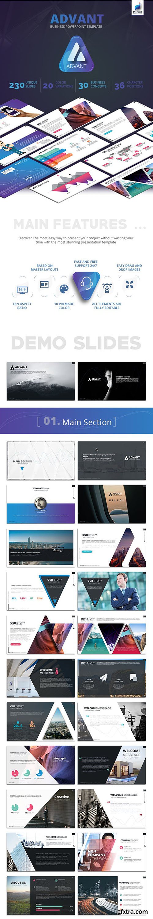 Advant Business PowerPoint Template 20546509