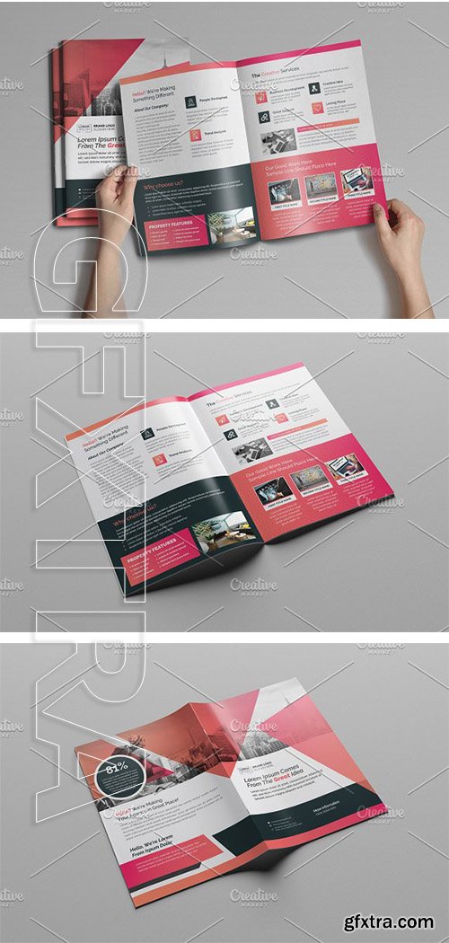 CreativeMarket - 4pages Bifold Brochure 3494118