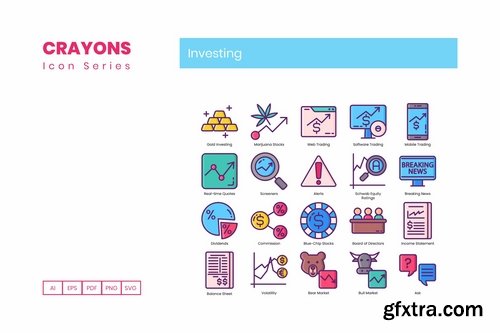 Investing Icons Crayon Series