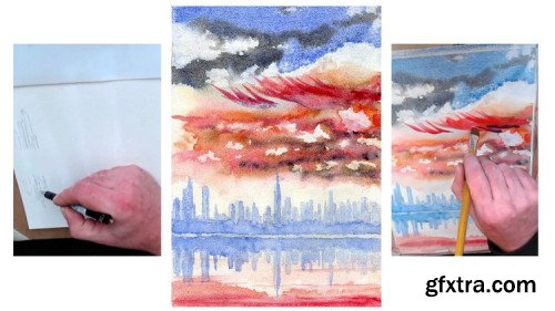 How to paint a City skyline (New York).In superb watercolor.