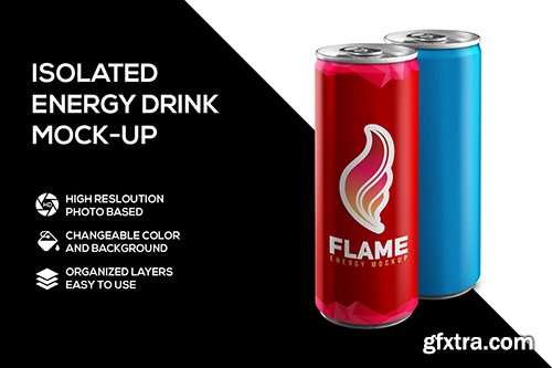 Energy drink can mockup
