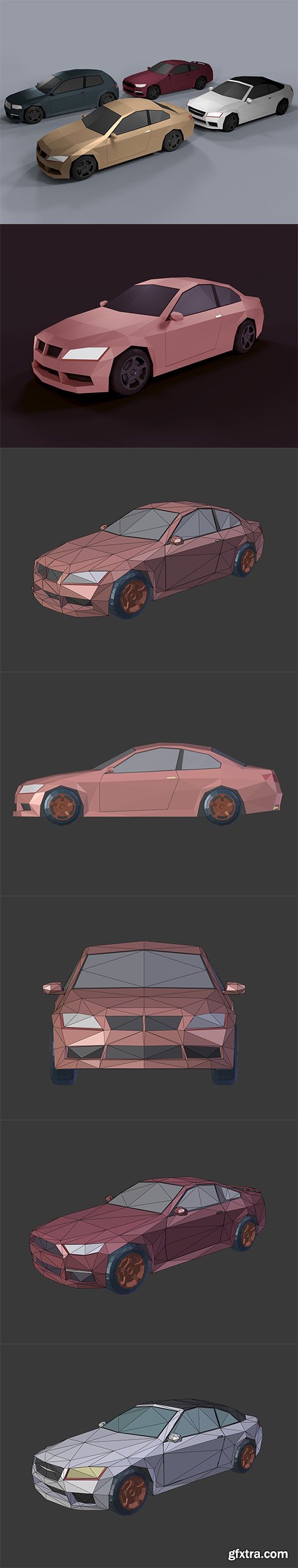 Cgtrader - Low Poly Cartoon Cars Low-poly 3D model