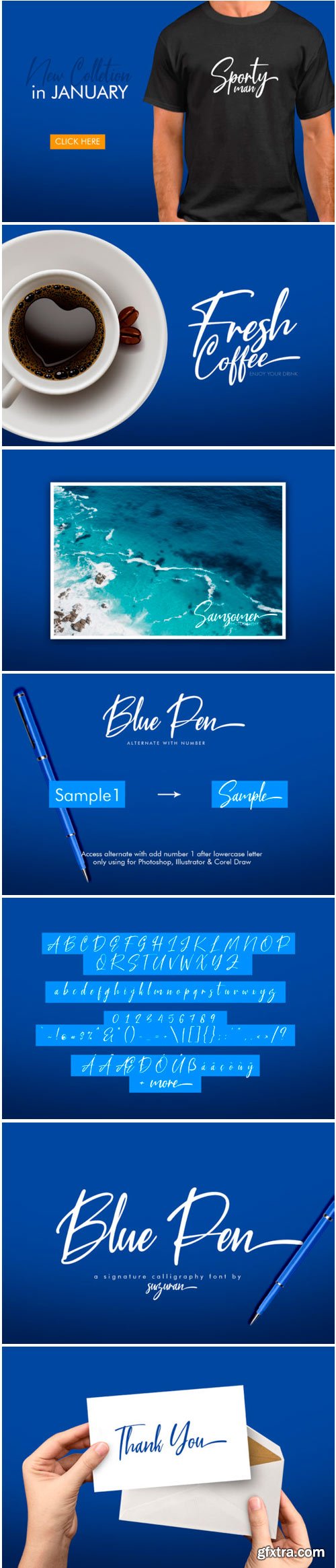 Blue Pen Script Font