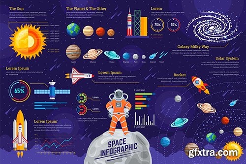 Space Infographic PSD and AI Vector Template