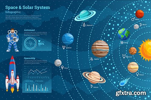 Space Infographic PSD and AI Vector Template 2