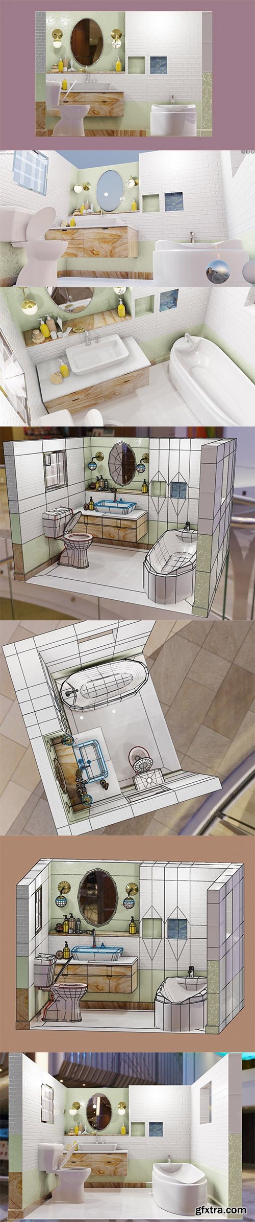 Cgtrader - bathroom scene packed with models