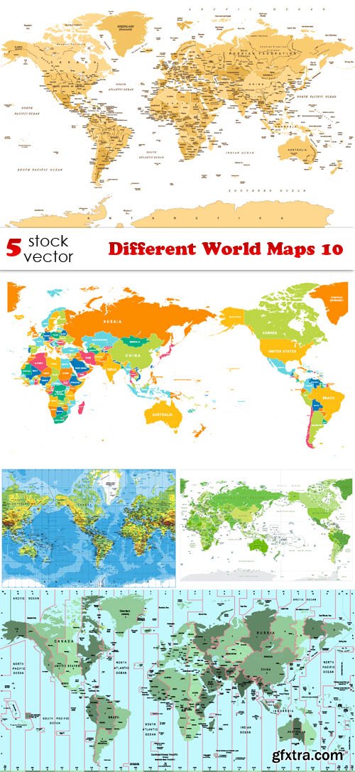 Vectors - Different World Maps 10