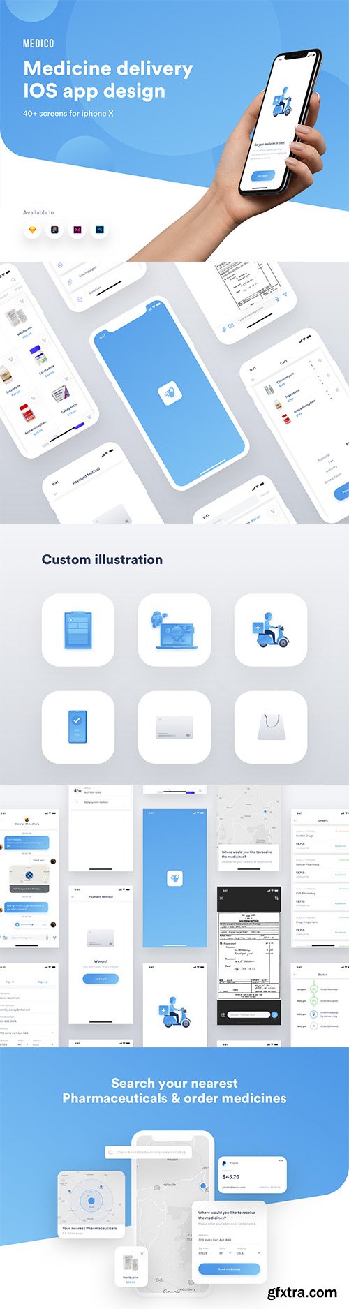 Medico medicine delivery IOS app ui kit