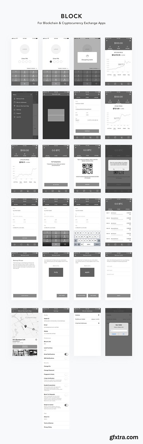 BLOCK - Cryptocurrency Exchange Wireframes