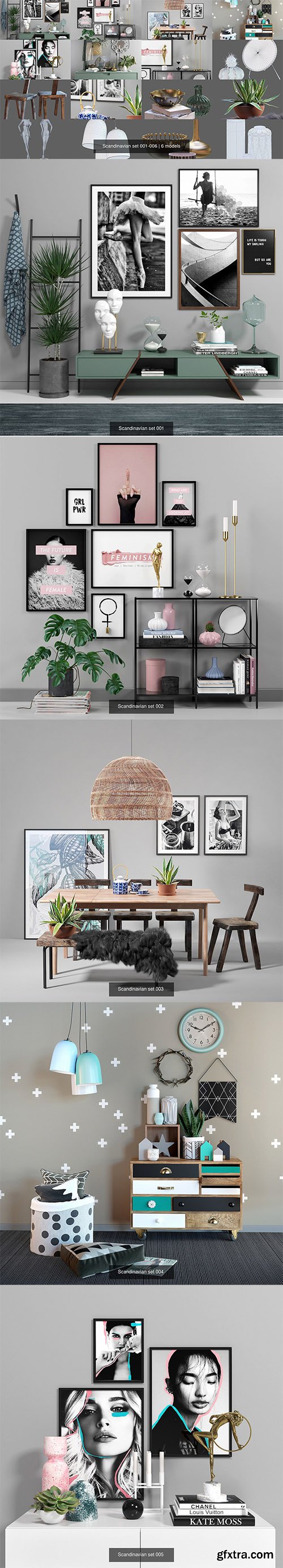 Cgtrader - Scandinavian set 001-006 3D Model Collection