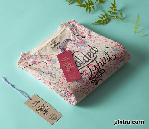 Folded T-Shirt Mockup Template 2 Folded T-Shirt Mockup Template 2