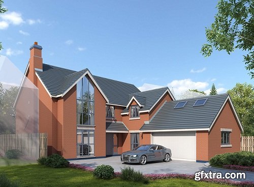 Residential House Exterior Scene 12