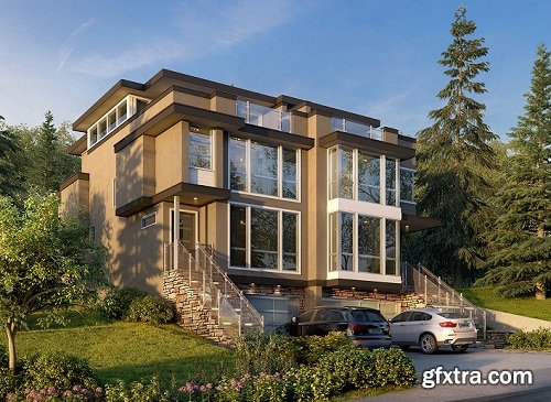 Residential House Exterior Scene 19