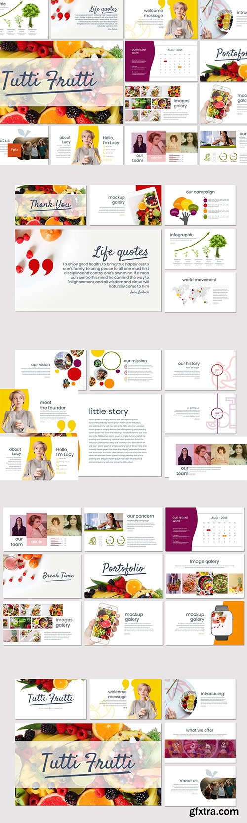 Tutti Frutti - Powerpoint Keynote and Google Slides Templates