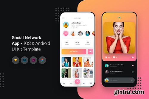 Social Network App iOS & Android UI Kit Template