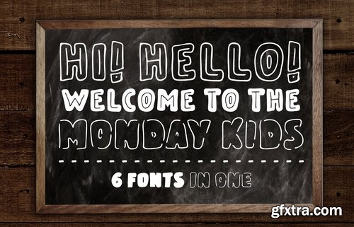 Monday Kids - 6 Fonts Family