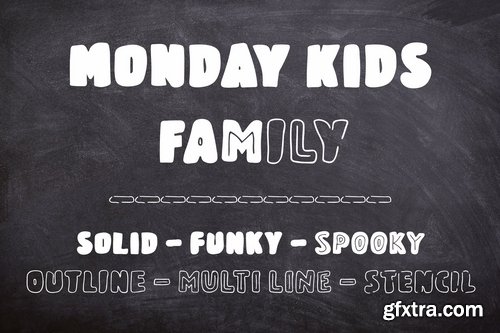 Monday Kids - 6 Fonts Family