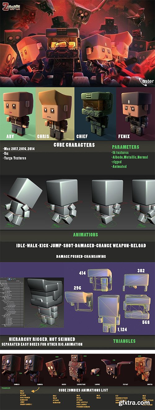 Cgtrader - CUBE APOCALYPSE PACK Low-poly 3D model Cgtrader - CUBE APOCALYPSE PACK Low-poly 3D model